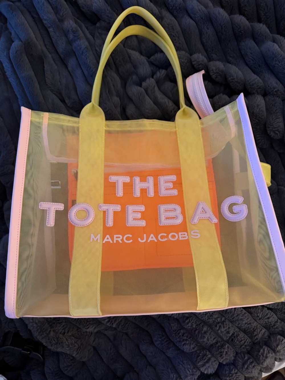 Marc Jacobs The Tote Bag - Yellow and Pink with Orange Insert , with Dustbag